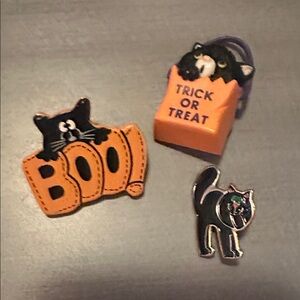 Halloween Cat Pins Set